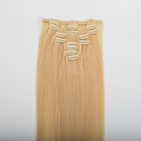 Indian virgin cllip in blonde straight hair extension CX040